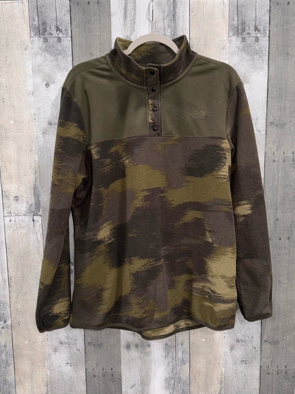 The North Face Quarter Snap 1/4 Fleece TKA Glacier Pullover Green Camo XL